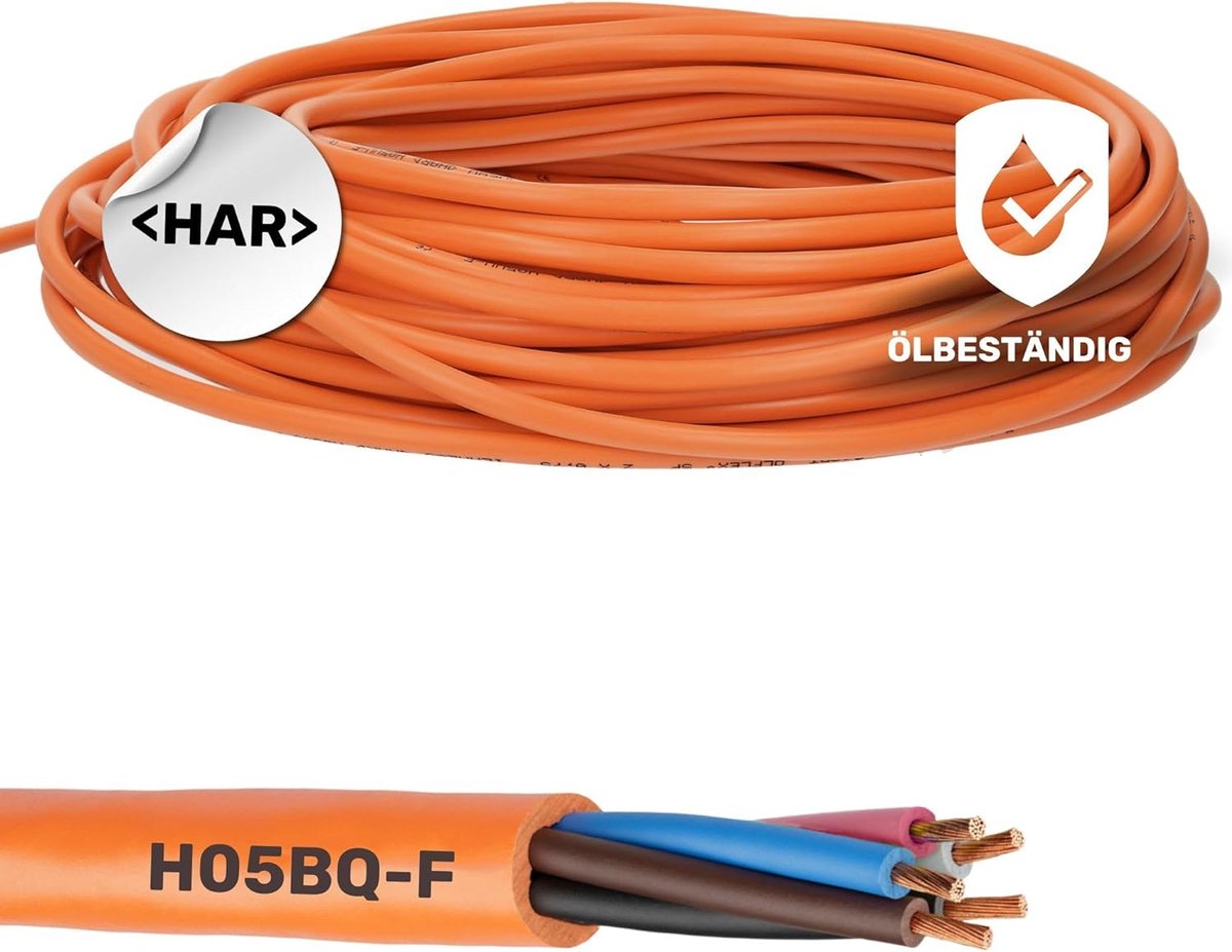 Image of 10 meter Lapp 0013610 ÖLFLEX 550 P/H05BQ-F 2x1 mm² aansluitkabel zonder aardleiding I voor bouwmachines, handbediende elektrische apparaten en landbouwtechniek I PUR aansluitkabel 2X1 mm2 oranje