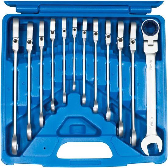 S-Type Double Ring Wrench Key Set - 5 Piece, 10-19mm Chrome Vanadium Steel, 01905L - View #2