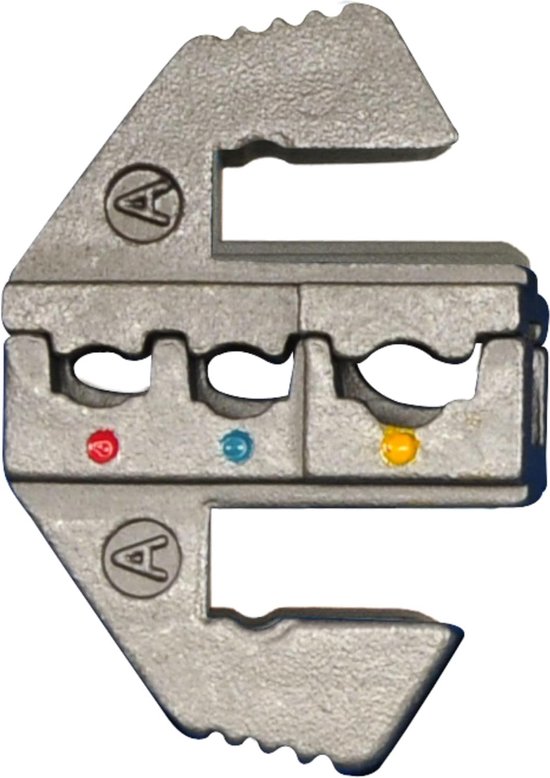SW-Stahl 42585L-A SW-Stahl 42585L-A Mâchoires de presse pour cosses isolées 0,5-6 mm² I Pièce de rechange pour pince de serrage pour cosses 42585L I Pince à sertir mâchoires interchangeables I Cosses isolées rouge, bleue et jaune