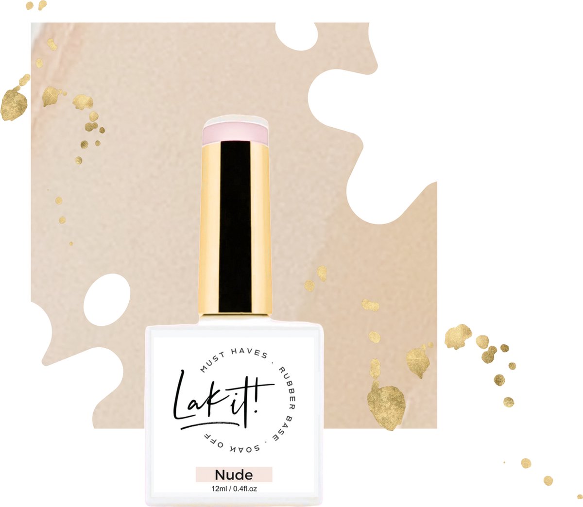 LAK-IT! rubber base - Nude - rose nude base - soak off - uv/led - vegan en cruelty free - must have collection