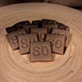 Chocolade cijfers - Getal 80 - Melk chocolade - 32 stuks - Verjaardag cadeau - 80 jaar