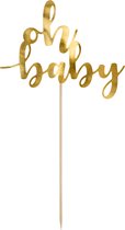 PartyDeco - Cake Topper - Oh Baby - Goud
