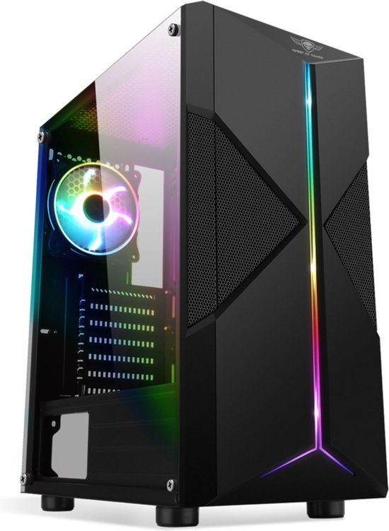 Spirit Of Gamer Spark Artic, pc behuizing voor gamer, aquarium, RGB