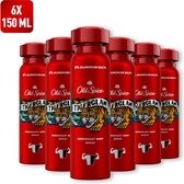 Old Spice Tigerclaw - Deodorant - Body Spray - 6 x 150ml - 0% Aluminiumzouten - Voor Zelfverzekerde Charismatische Mannen