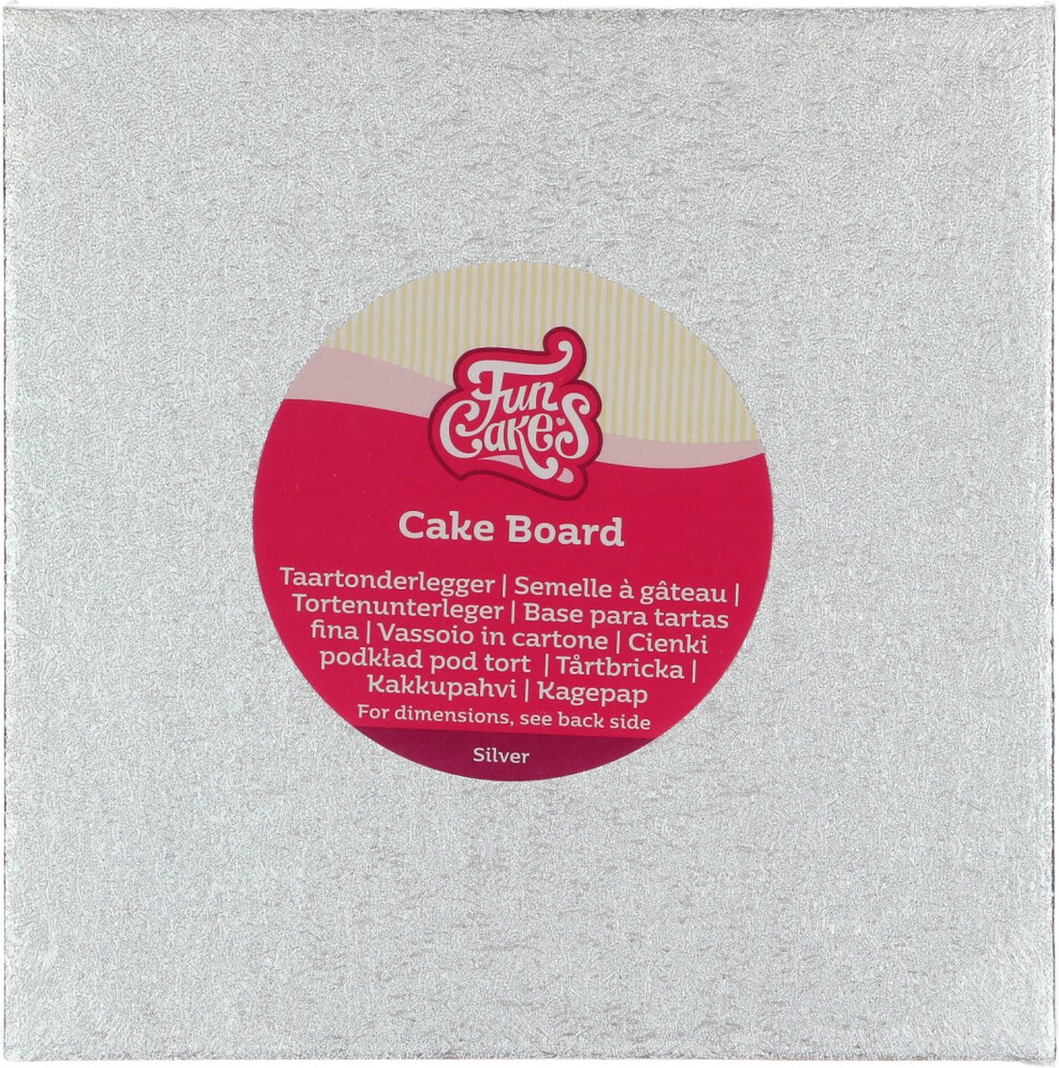 FunCakes Cake Board - Taartplateau - Vierkant - Zilver - 20x20 cm