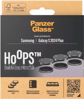 PanzerGlass Optical Hoop Rings Geschikt voor Samsung Galaxy S24 Plus - Camera Lens Protector Glas - Schokbestendig - Krasbestendig - met Applicator - Zwart