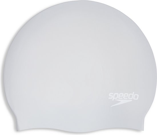 Speedo Long Hair Cap Zilver/Wit Unisex Badmuts - Maat One size