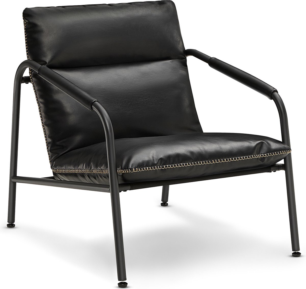 Sekh Fauteuil - Loungestoel - Relaxstoel armleuningstoel met metalen frame - kunstleer - m