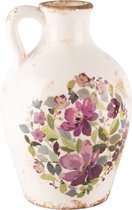 Dekoratief | Kruik m/oor 'Purple Flowers', keramiek, 14x14x21cm | A240811
