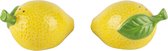 Dekoratief | Duo peper/zout citroen, geel, dolomiet, 9x6x5cm | A240494