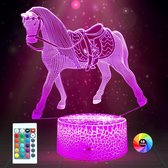 3D Paardennachtlampje met Afstandsbediening - Sfeervol Paardenspeelgoed - Perfect voor Kerstcadeaus - Realistisch 3D-ontwerp - Bediening op Afstand - LED-nachtlamp voor Paardenliefhebbers - Magische Verlichting en Decoratie