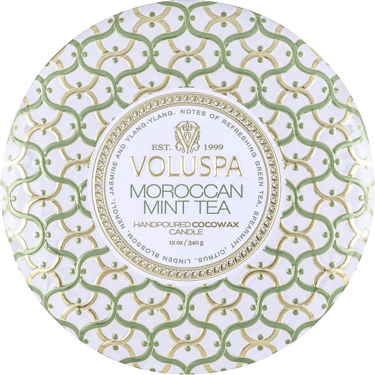 Voluspa Geurkaars Maison Blanc Moroccan Mint Tea 3 Wick Tin Candle 340gr