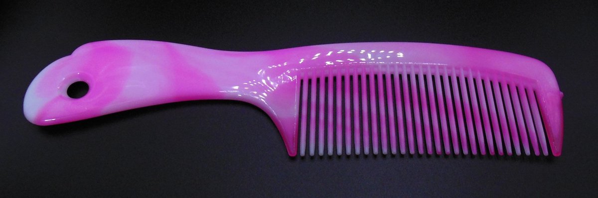 Grote handvat kam roze