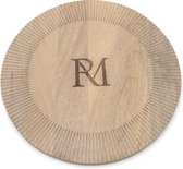 Riviera Maison Placemat hout en rond met strepen details - RM Isola Tafeldecoratie eetkamer, keuken