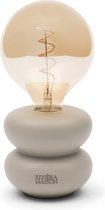Riviera Maison Lampe de Table Rechargeable LED Beige lampe de bureau sans fil - Finley Bulb lampe de nuit dimmable chambre