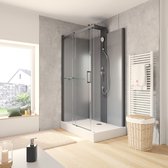 Schulte Korsika - cabine de douche fermée - 120x80x224 cm - profil noir - verre de sécurité transparent - colonne de douche - douche pluie - douchette - douches de massage