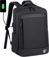 Grey Fox Sac à dos pour ordinateur portable avec port de chargement USB - 14 pouces - Cartable - Hydrofuge - Insert valise - Grande capacité 23 L - Zwart