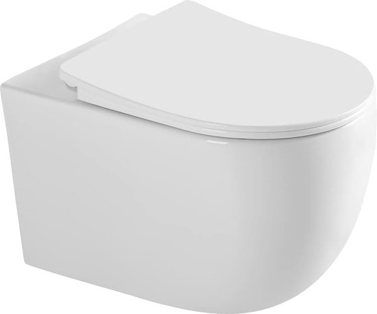 AM.PM Func CFA1700SC Hangtoilet – Randloos, Spoelrandloos, Met Softclose Deksel, Keramiek, Wit, 340x490x360 Mm