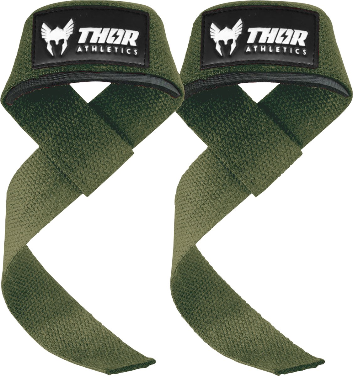 Thor Athletics Lifting Straps - Krachttraining Accessoires - Powerlifting Straps - Deadlift Straps - Army Green
