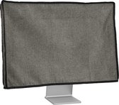 kwmobile stoffen beschermhoes voor monitor - geschikt voor 24-26" Monitor - Afdekhoes van linnen - In grijsgroen