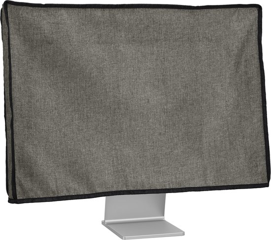 kwmobile beschermhoes monitor compatibel met 24-26 Monitor hoes - Computerscherm cover in zwart/oranje/wit - Bloemen & bijen