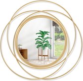 Gouden spiegel voor wanddecoratie, kamerdecoratie, metalen spiegel wanddecoraties voor woonkamer, moderne decoratieve spiegels, cadeaus voor vrouwen en moeders