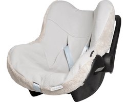 Baby's Only Baby autostoelhoes 0+ Cozy - Geschikt voor Maxi Cosi - Warm Linen - Hoes voor de autostoel met teddystof - Geschikt voor 3- & 5-puntsgordel