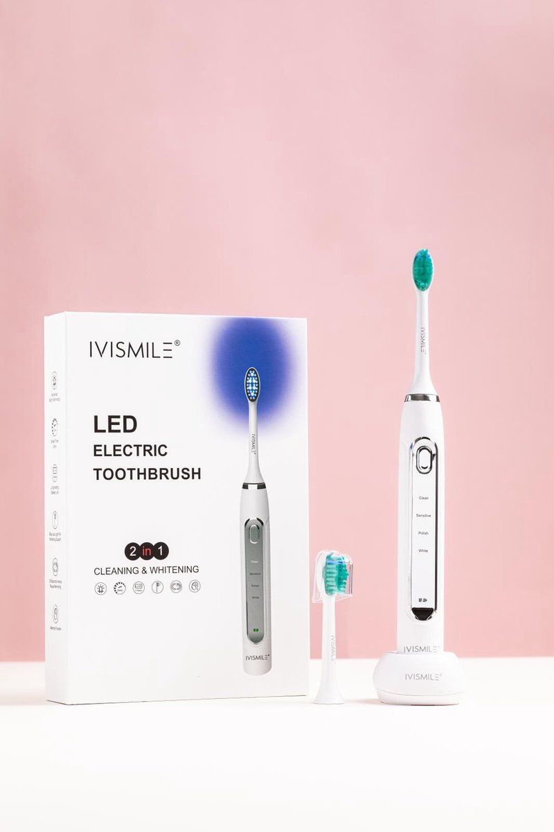 IVISmile De eerste slimme elektrische tandenborstel met ingebouwde LED-bleektechnologie WIT