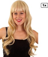 Luxe Pruik Lindsey blond - wasbaar en heeft een verstelbare kap - Carnaval thema feest party fun optocht