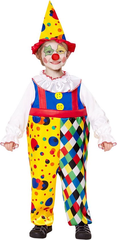Widmann - Clown & Nar Kostuum - Clown Poepie - Jongen - Multicolor - Maat 116 - Carnavalskleding - Verkleedkleding