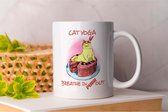 Mug Cat Yoga Breathe in Purr out - Cats - Cadeau - Cadeau - CatLovers - Meow - KittyLove - Chats - Amoureux des chats - Chaton Amour - Prrrfect