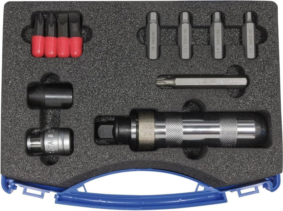 SW-Stahl overmaatse inzetstukken 5,1-8,1 mm + T40 en handslagmoersleutel, 05040L