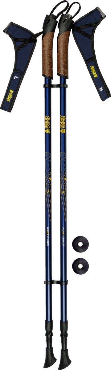 Abbey Nordic Walking Stokken - Telescopisch Verstelbaar - Per Paar - Marine Atraciet