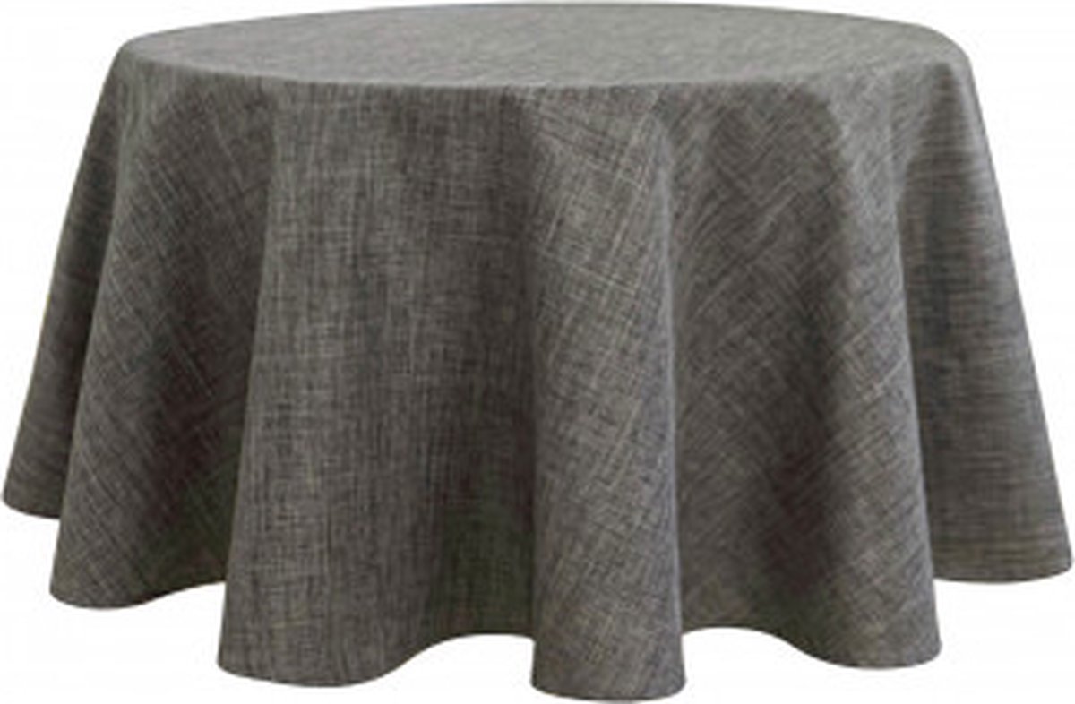 Univers Décor - Vlekwerend effen antraciet rond tafelkleed - 160 cm