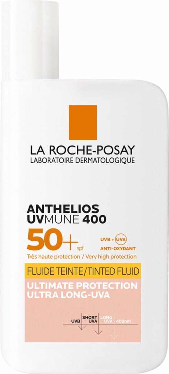 La Roche-Posay Anthelios UVMUNE 400 Getinte Fluide voor een Gevoelige Huid SPF50+ 50ml - Zonnebescherming voor het gezicht op Prijzenvolger.com