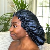 XXL Douchemuts / Shower cap voor braids / dreadlocks / rasta / dreads AfricanFabs® - Extra groot - Zwart