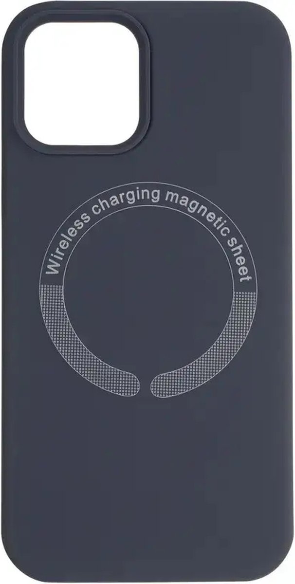 Premium Liquid Case Geschikt voor Apple iPhone 12 / 12 Pro met Camera Shield Geschikt voor MagSafe - FuturiQ - Zwart