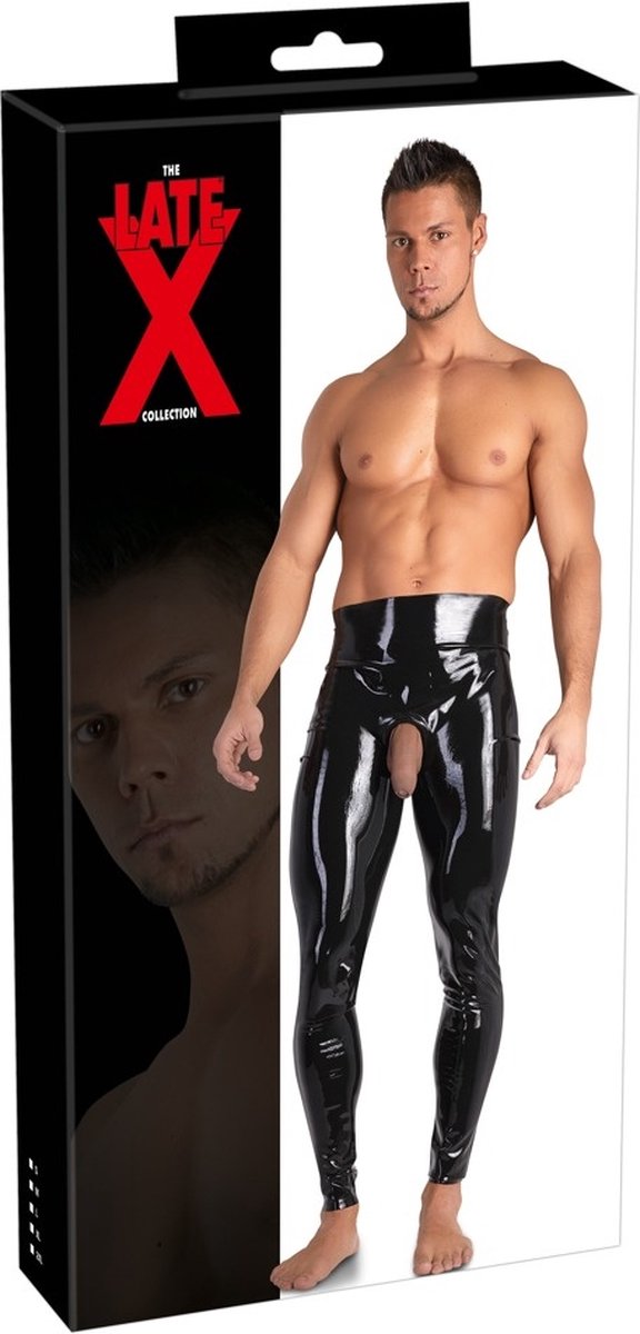 Goedkoopste Wetlook Latex Legging met Showmaster Opening