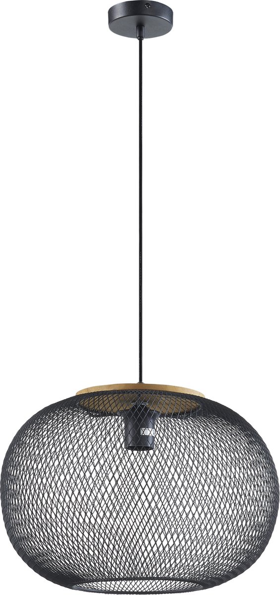 Hanglamp Stetson (1L) - Gaaslampkap - Houten lamphouder - L 150 cm - Woonkamer