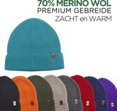 Norfolk - 70% Merino wol Muts - Premium Gebreide Muts - Wintersport Muts - Blauw - Norwick
