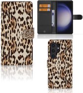 Book Cover Geschikt voor Samsung Galaxy S24 Ultra Smartphone Hoesje Leopard