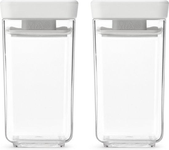 Brabantia Tasty+ Bidons alimentaires - Empilables - 2 x 0 l - Gris clair