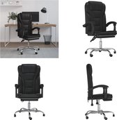 vidaXL Chaise de bureau réglable en simili cuir Noir - Chaise de bureau réglable - Chaise - Chaise de bureau - Chaise d'ordinateur