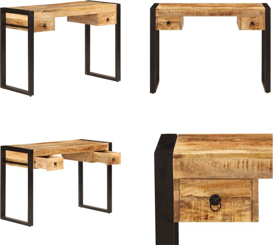 vidaXL Bureau 80x40x75 cm bewerkt hout gerookt eikenkleurig, schrijftafel, schrijfbureau, studeerbureau, buro, schrijf bureau, schrijftafels, buro's