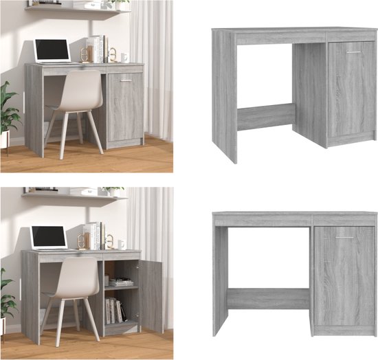 vidaXL Bureau 100x45x75 cm bewerkt hout artisanaal eikenkleur