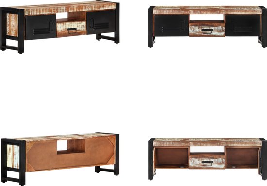 vidaXL Tv-meubel 120x30x40 cm massief gerecycled hout - Tv-kast - Tv-kasten - Tv-meubel - Hifi-meubel