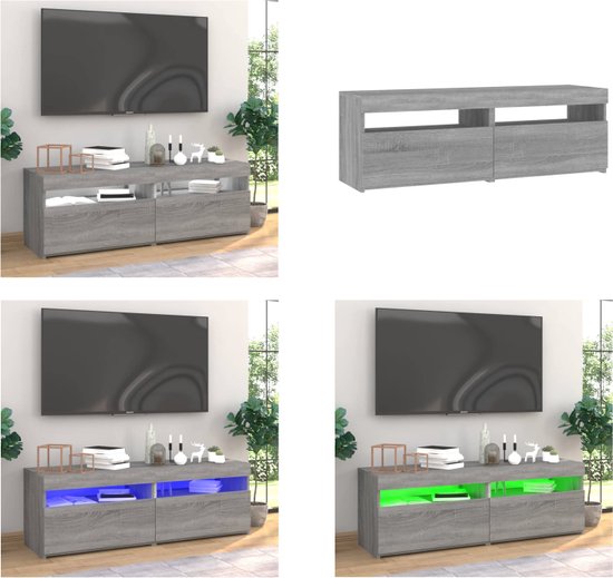 vidaXL Nachtkastje met LED-verlichting 70x36x40,5 cm betongrijs