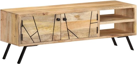 vidaXL Meuble TV 110x30x40 cm Bois de manguier massif - Meuble TV - Meubles TV - Meuble TV - Meuble TV