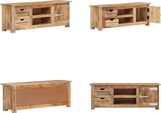 vidaXL Tv-meubel 100x34x46 cm massief mangohout bruin, tv kast
