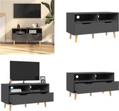 vidaXL Tv-meubel 90x40x48-5 cm spaanplaat grijs - Tv-kast - Tv-kasten - Tv-standaard - Tv-standaarden